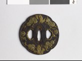 Mokkō-shaped tsuba with pine tree