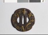 Mokkō-shaped tsuba with bamboo and birds