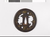 Tsuba with plants and animals