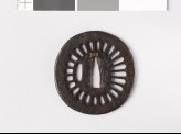 Tsuba with chrysanthemum florets and swastikas