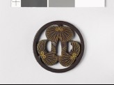 Round tsuba with three aoi, or hollyhock leaves (EAX.10160)