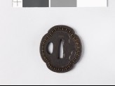 Mokkō-shaped tsuba with blossoms (EAX.10178)