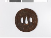 Tsuba with a dragon amid clouds