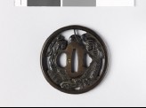 Tsuba depicting Yebisu and Daikoku, gods of luck