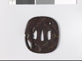 Tsuba with lotus leaves and dewdrops