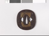 Tsuba depicting a property boat used in nō drama (EAX.10208)