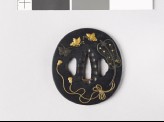 Tsuba with a Chinese fan and butterflies (EAX.10216)