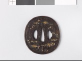 Tsuba with blossoming plum tree