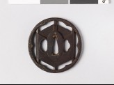 Tsuba formed as a skein of silk on an open frame