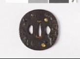 Tsuba with marine molluscs amid mud banks or rocks