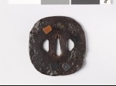 Tsuba with chessmen