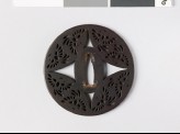 Round tsuba with flying phoenixes