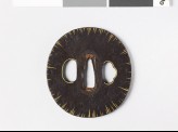 Tsuba with gold striations