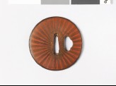 Lenticular tsuba with Amida-yasurime, or radial striations