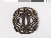 Tsuba with cruciform border and flowers