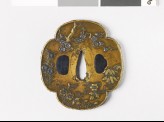 Mokkō-shaped tsuba with flowers and plants