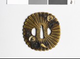 Lobed tsuba with chrysanthemums and aoi, or hollyhock leaves (EAX.10292)