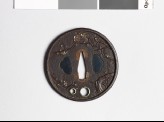 Tsuba with flowering plum tree