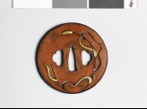 Round tsuba with millet plants