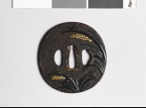Tsuba with rice plants and grasshoppers (EAX.10300)