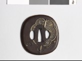Tsuba with fan and riding cane