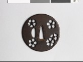 Tsuba with heraldic cherry blossoms