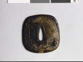 Aori-shaped tsuba with an eagle