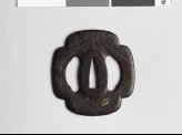 Mokkō-shaped tsuba with spider and cobweb (EAX.10316)