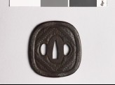 Aori-shaped tsuba with zigzag mat pattern