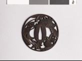 Tsuba with pine cone, needles, and leaves
