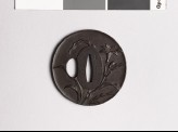 Tsuba with tiger lily plant