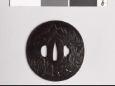 Tsuba with Chinese-style landscape