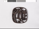 Tsuba with plum blossom and narcissus flowers