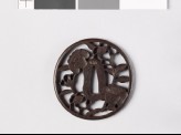 Tsuba with camellia flowers