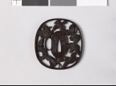 Tsuba with sparrows and butterflies (EAX.10391)