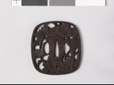 Tsuba with chrysanthemum and butterflies