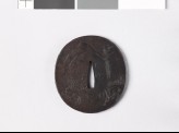 Tsuba with horses in a lanscape