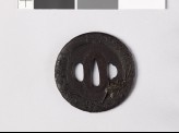 Round tsuba with clematis and cricket (EAX.10402)