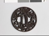 Round tsuba with clematis vine (EAX.10412)