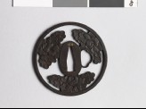 Round tsuba with peony blossoms (EAX.10416)