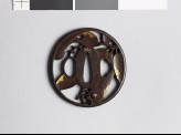 Tsuba with ground bamboo and a spider (EAX.10425)
