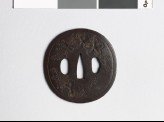Tsuba with leaves and cherry blossoms