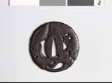 Tsuba in the form of three lotus leaves