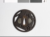 Tsuba with heraldic cherry blossoms