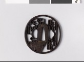 Tsuba with three painters' seals