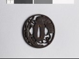 Tsuba with helmet and leaves (EAX.10530)