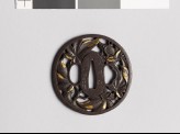 Tsuba with branches and leaves from a maple tree