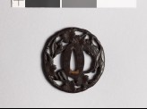 Tsuba with cherry trunk and flowers (EAX.10542)