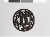 Tsuba with flowering plum branch