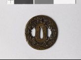 Tsuba with flowering cherry branch